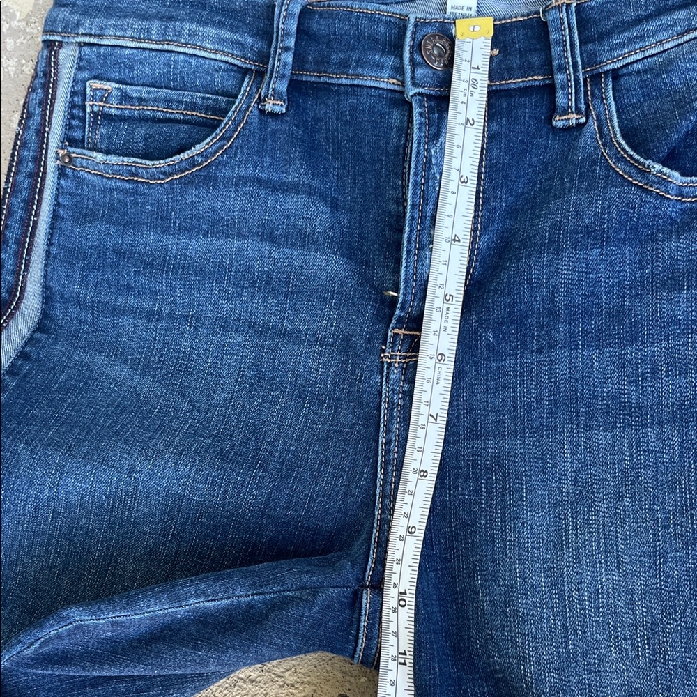 Like new Sneak Peek Indigo Straight Leg mid rise Jeans with Side Stripe - Picture 15 of 16